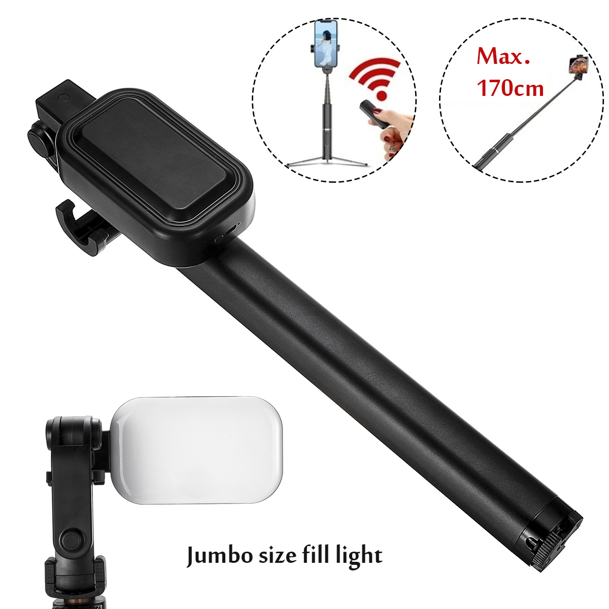 6-in-1-Self-timer-Extendable-bluetooth-Selfie-Stick-Fill-Light-Live-broadcasting-Cell-Phone-Holder-B-1654838-4
