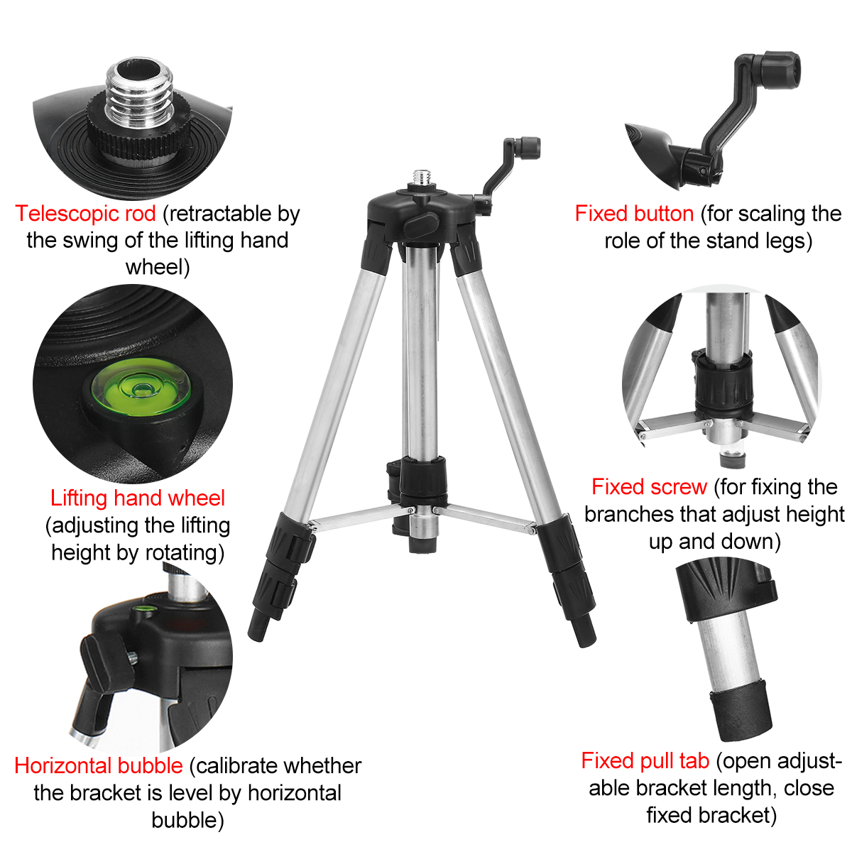 Bakeey-120cm150cm-Universal-Aluminum-Alloy-Telescopic-Tripod-Adjustable-Stand-For-Laser-Level-1937391-3