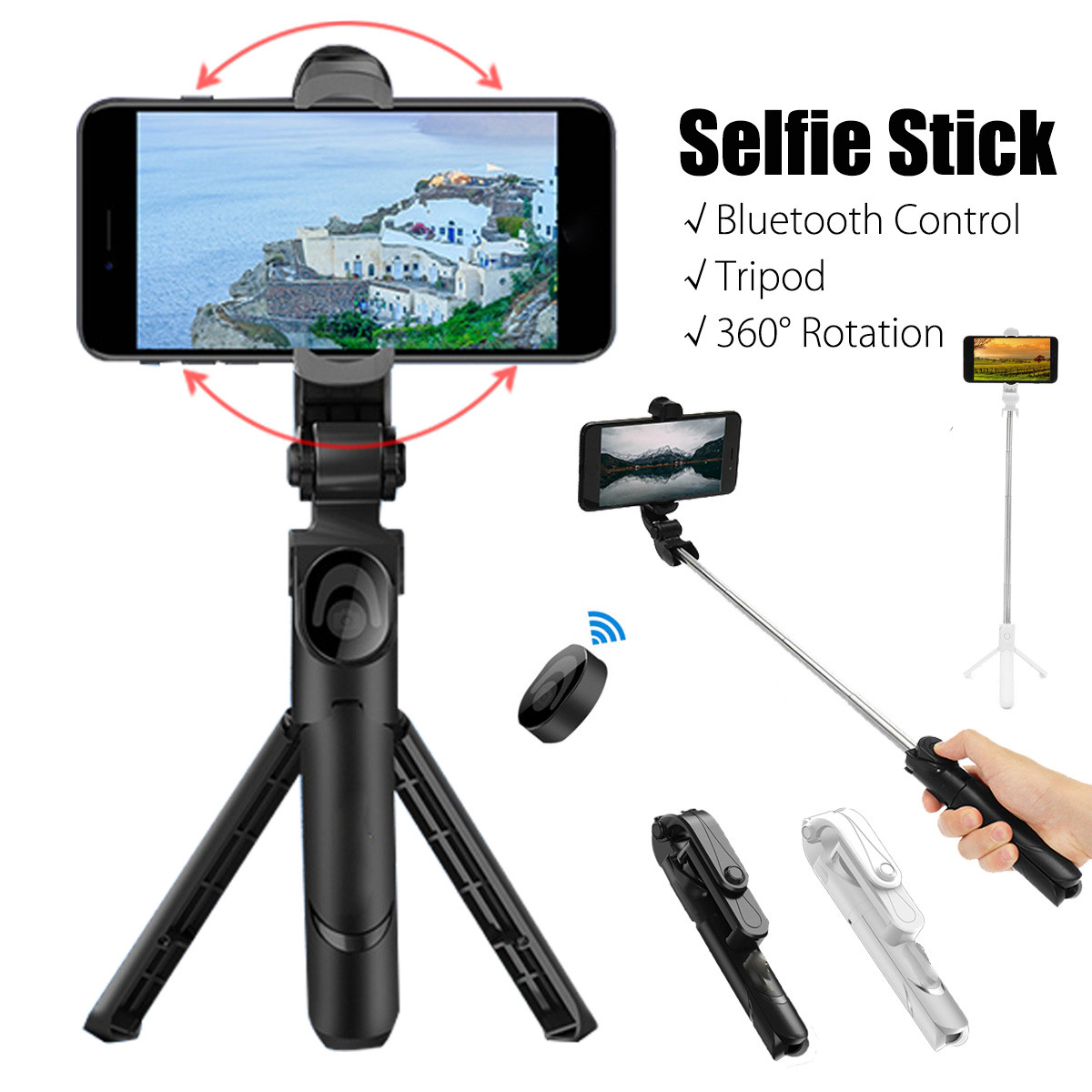 Bakeey-360-Degree-Selfie-Stick-Tripod-Desktop-Phone-Holder-with-bluetooth-Remote-Control-1293454-2
