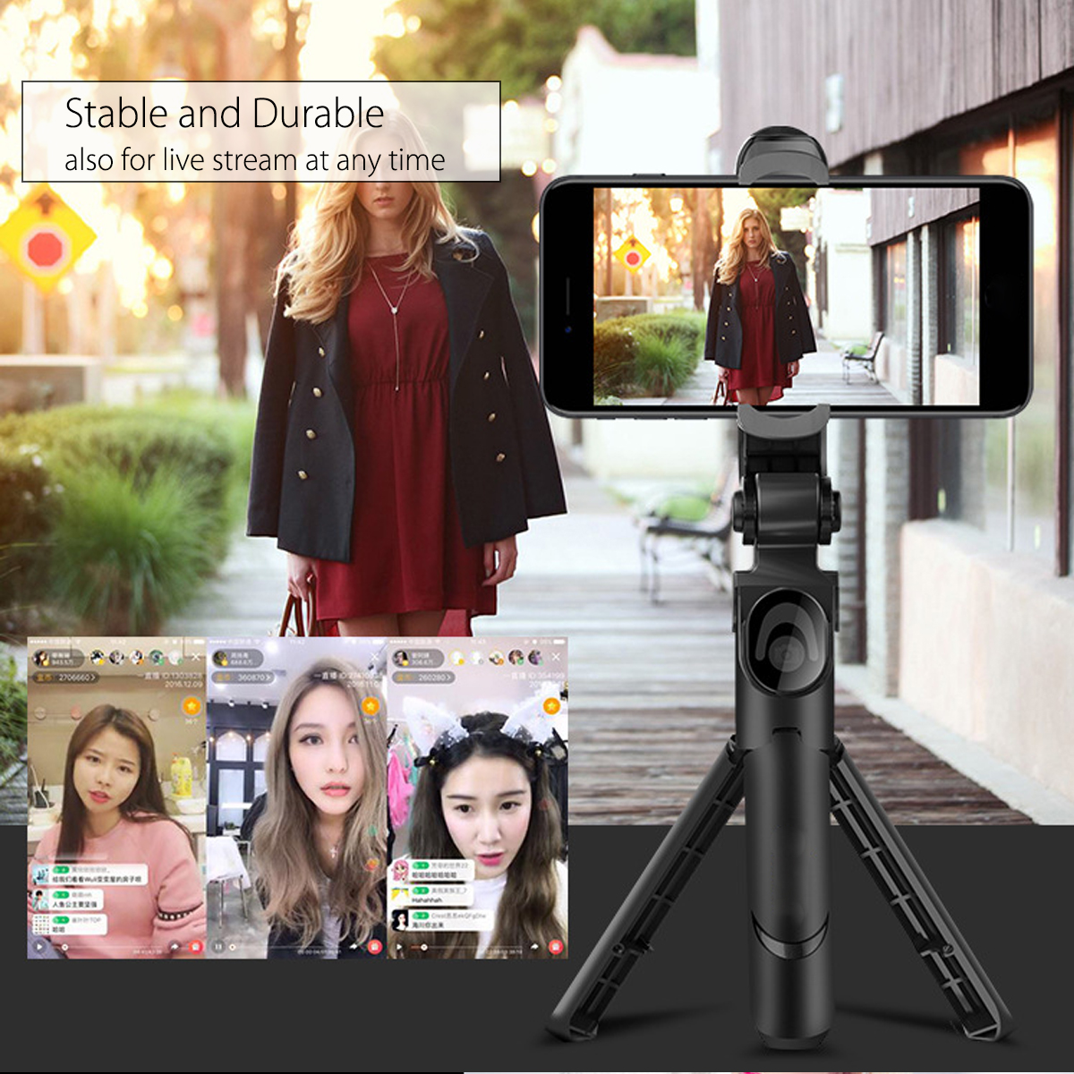 Bakeey-360-Degree-Selfie-Stick-Tripod-Desktop-Phone-Holder-with-bluetooth-Remote-Control-1293454-3