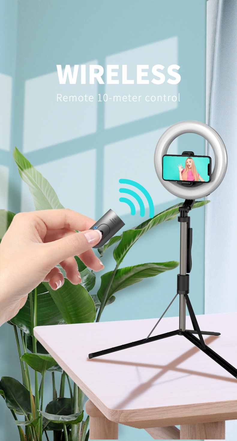 Bakeey-L06-4-in-1-Wireless-bluetooth-Selfie-Stick-Handheld-Remote-Shutter-with-8-Inch-LED-Ring-Photo-1850928-5