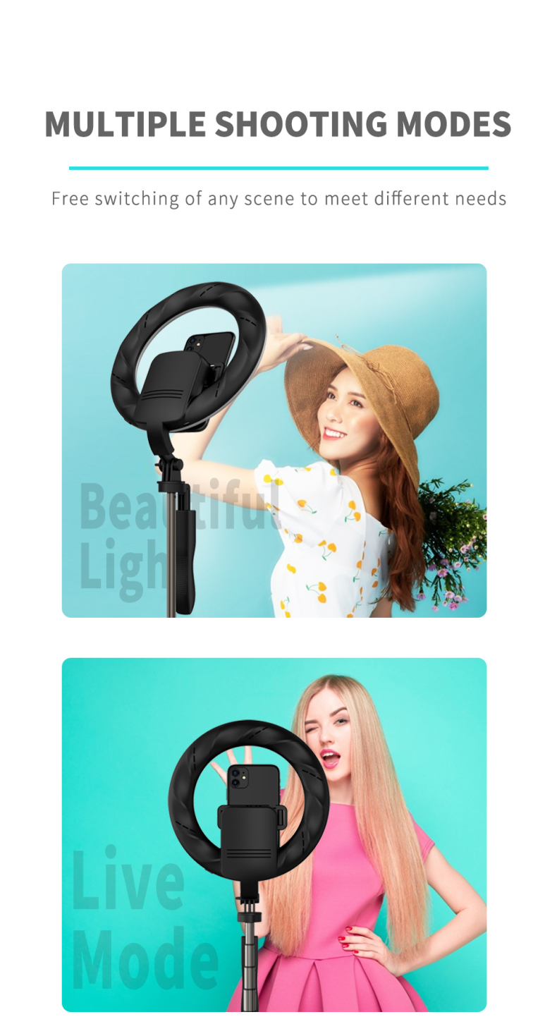 Bakeey-L06-4-in-1-Wireless-bluetooth-Selfie-Stick-Handheld-Remote-Shutter-with-8-Inch-LED-Ring-Photo-1850928-9
