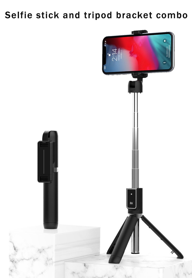 Bakeey-P50-2-in-1-bluetooth-Extendable-Foldable-Tripod-Selfie-Stick-for-iPhone-12-POCO-X3-NFC-Mobile-1746096-2