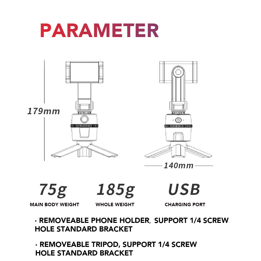 Bakeey-T1-Intelligent-Auto-Face-Tracking-Mobile-Phone-Stand-Gimbal-Stabilizer-Tripod-for-Selfie-Vlog-1824059-12