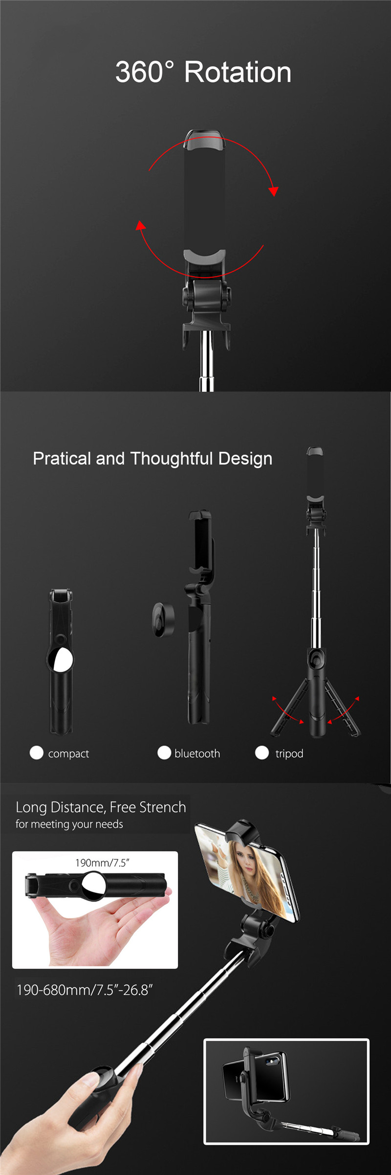 Bakeey-XT09S-Extendable-Rotation-bluetooth-Remote-Tripod-Selfie-Stick-With-Mirror-for-Live-Sport-Cel-1444684-2