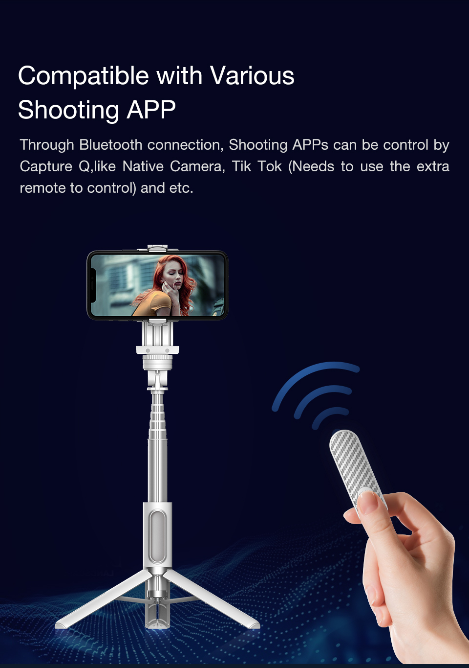 Capture-Q-Single-Axis-Handheld-Gimbal-Smartphone-Stabilizer-Extendable-Selfie-Stick-with-Tripod-for--1701149-2