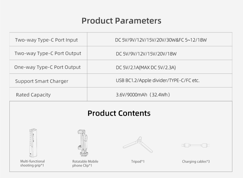 INKEE-ELECTIC-EEL-Multi-functional-Shooting-Grip-Tripod-Built-in-9000mAh-battery--5-Type-C-InOutput--1860946-15