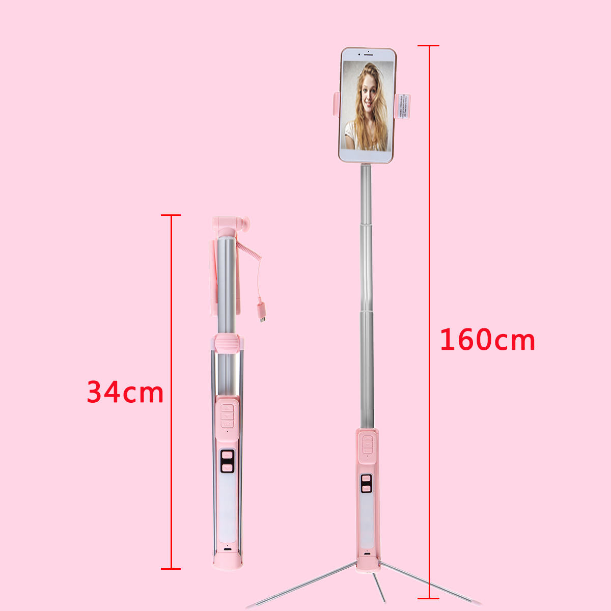 Mini-bluetooth-Hand-held-Selfie-Stick-Remote-Control-Multi-angle-Tripod-With-LED-Fill-Light-for-Live-1538122-6
