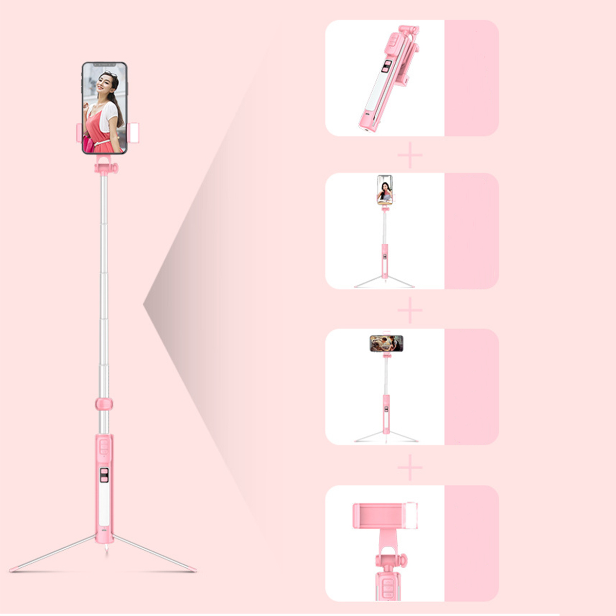 Mini-bluetooth-Hand-held-Selfie-Stick-Remote-Control-Multi-angle-Tripod-With-LED-Fill-Light-for-Live-1538122-8