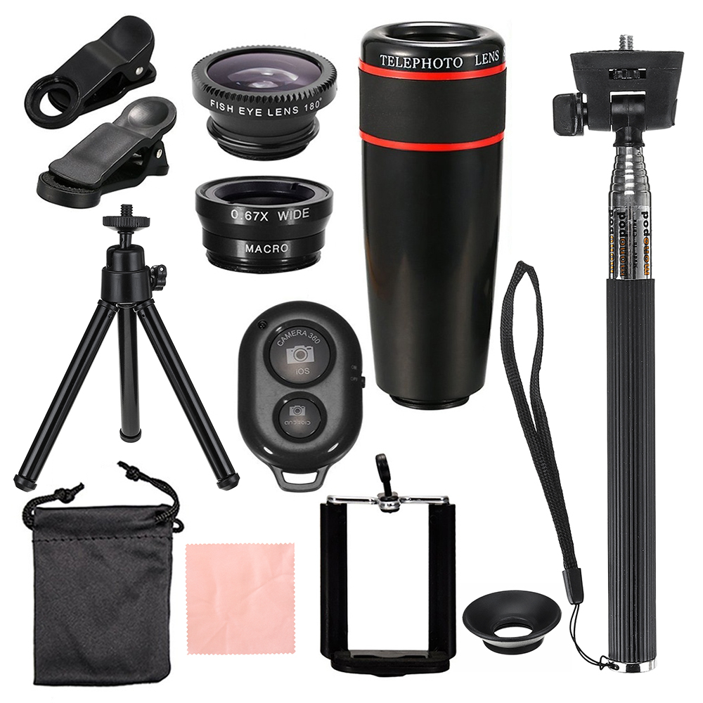 Portable-8X-12X-Telephoto-Phone-Lens-Kit-Wide-Angle-Macro-Fish-Eye-Lens-with-Selfie-Stick-Monopod-1653787-12