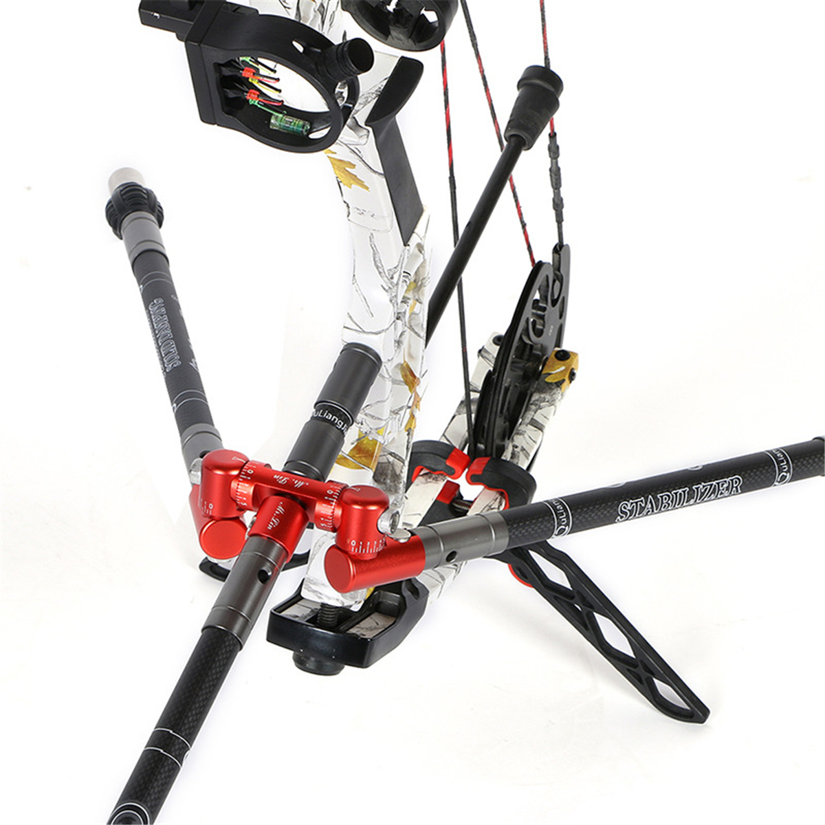 Archery-Double-Side-V-Bar-Quick-Disconnect-Mount-Adjustable-Bow-Rod-Stabilizer-Bow-Stand-1536362-6