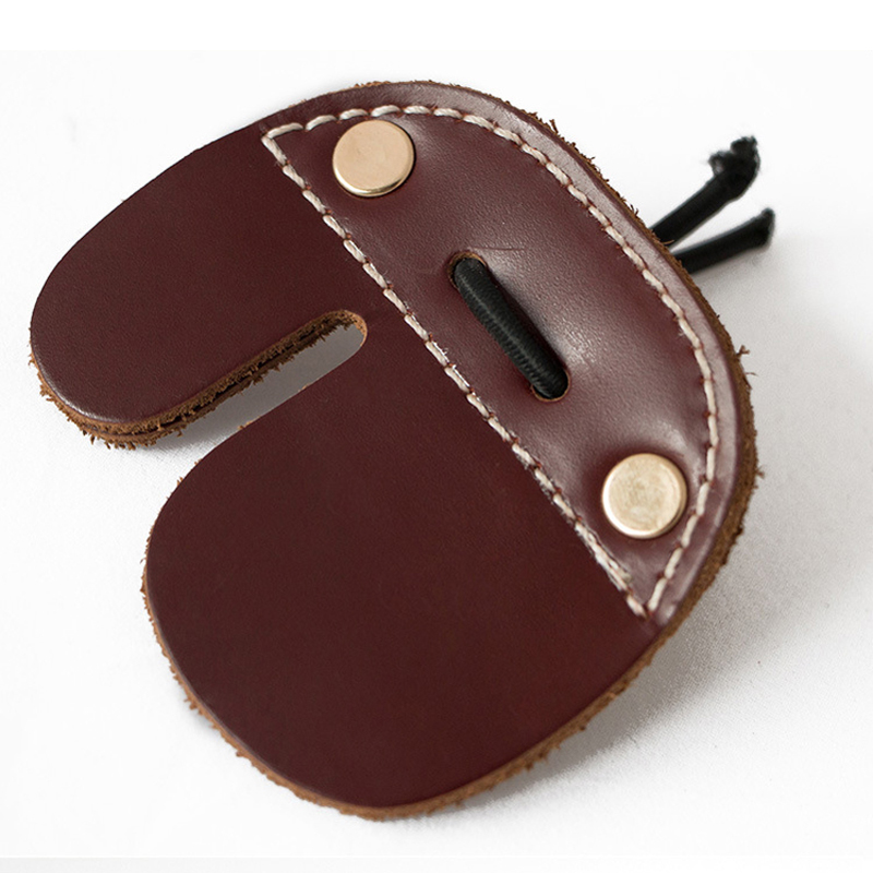 Cow-Genuine-Leather-Archery-Finger-Guard-Protector-Glove-Tab-For-Recurve-Bow-Hunting-Shooting-1326936-2