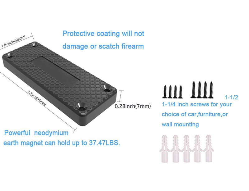 Hunting-Holster-Rubber-Coated-Gun-Magnet-Holster-3748LB-Magnetic-Holder-Mount-For-Under-Desk-Door-1385924-4