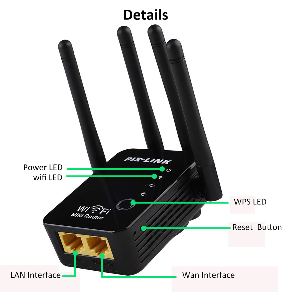 For-PIXLINK-WR16-300Mbps-24GHz-Hot-Wifi-Repeater-Wireless-Four-Antenna-Router-Range-Extender-Signal--1628741-12