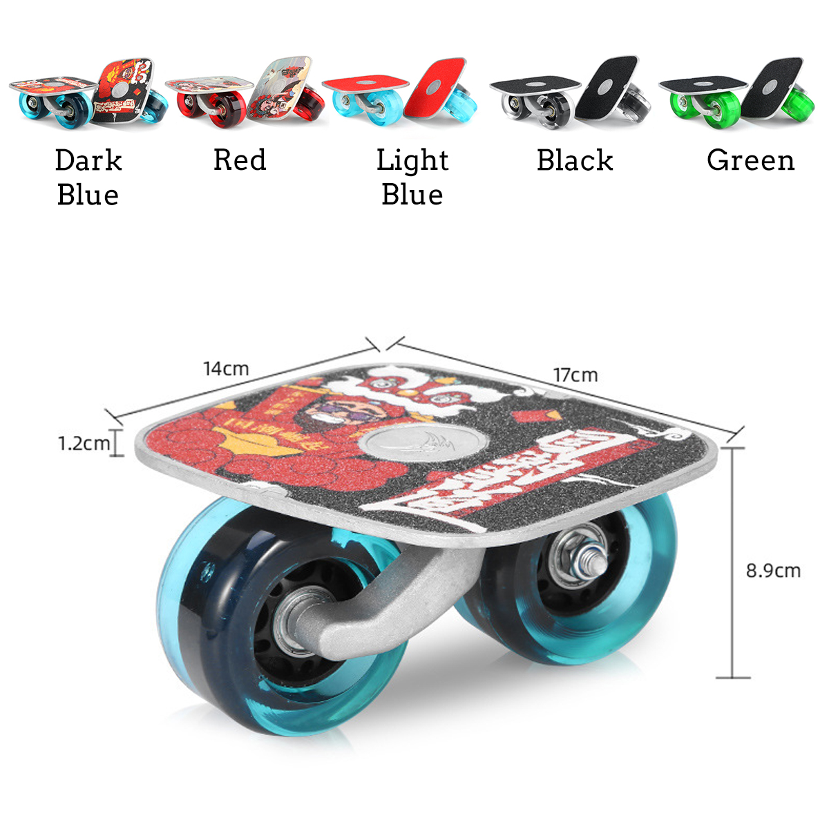 2-Pcs-Skate-Board-PU-Flashing-Wheel-Split-Skateboard-Drift-Plate-Roller-Skate-Outdoor-Sport-1857657-2