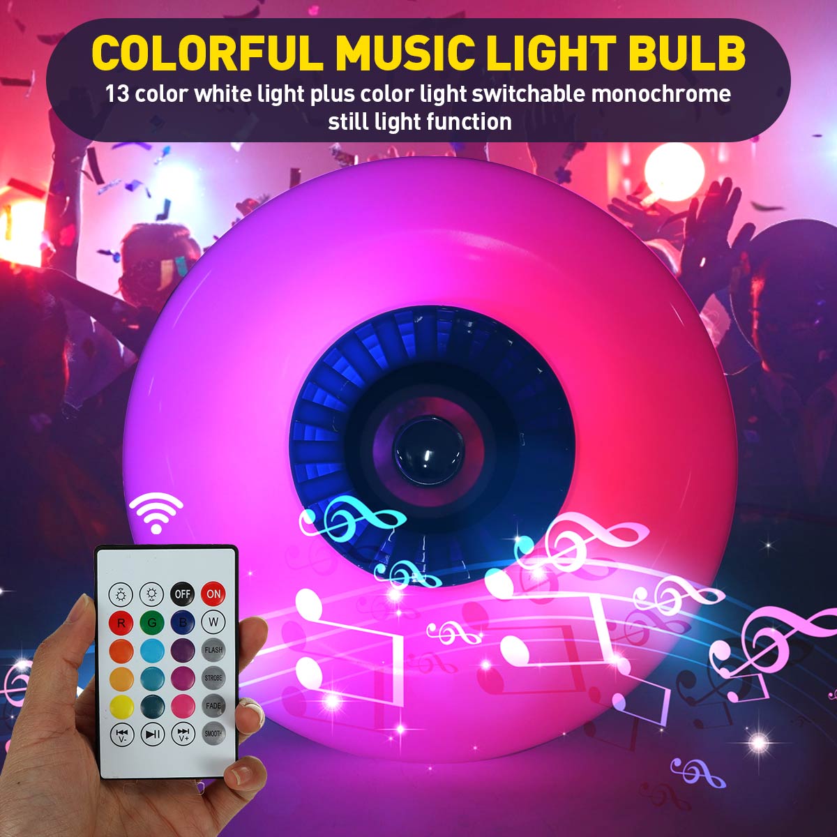 85-265V-E27-Smart-bluetooth--LED-Ceiling-Light-RGB-Music-Speeker-Dimmable-Lamp--Remote-1837972-7