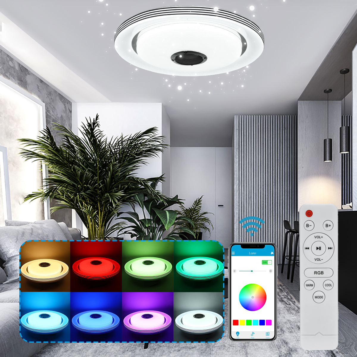 120LED-Ceiling-Light-With-Bluetooth-Speaker-Dimmable-RemoteAPP-Control-110-220V-1633569-2