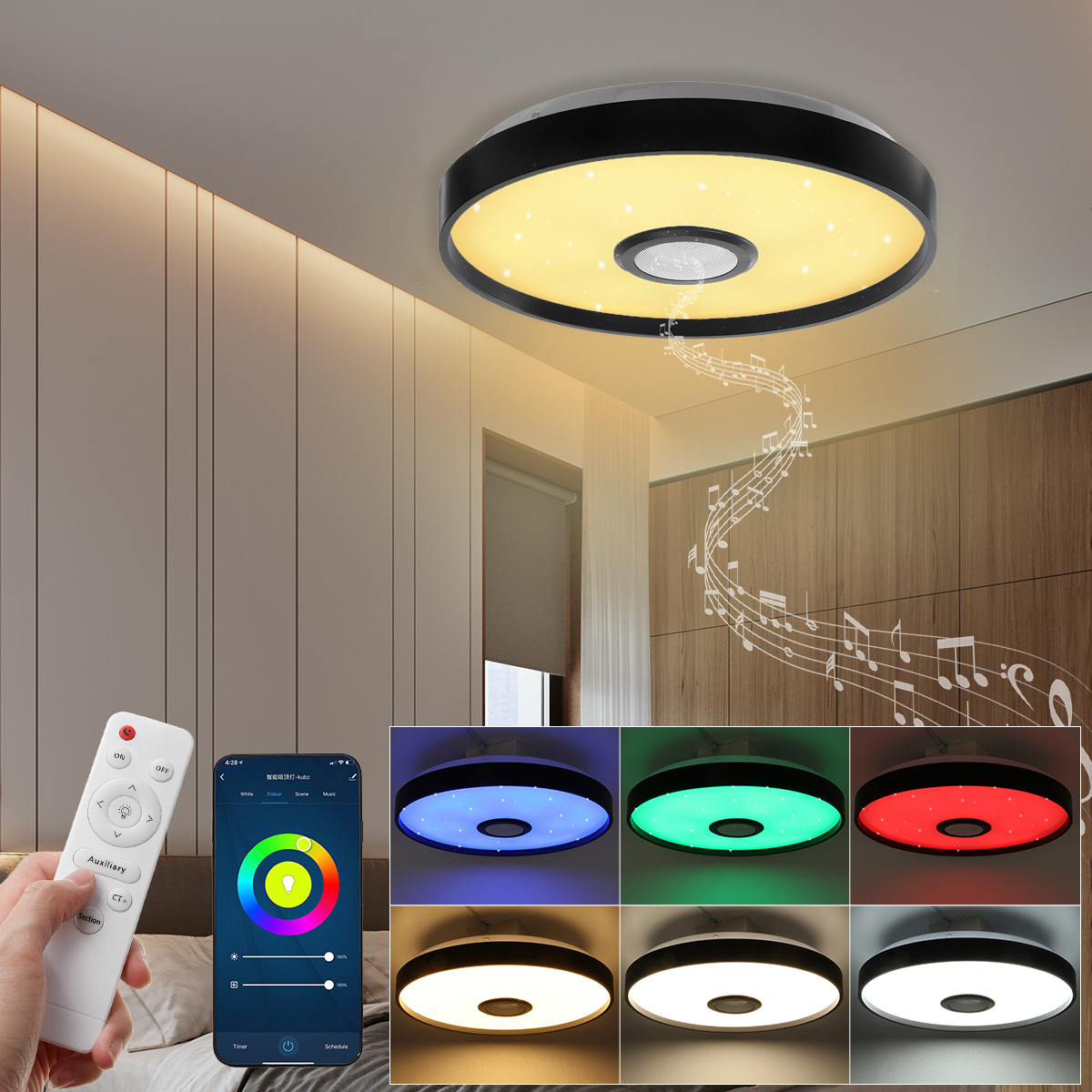 124LED-Black-Music-RGB-Ceiling-Lamp-Light-Wifi-APPRemote-Control-Smart-bluetooth-Light-1796582-1