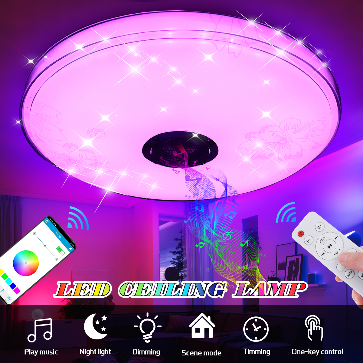 16quot100W-LED-RGB-Music-Ceiling-Lamp-bluetooth-APPRemote-Control-Bedroom-Workshop-85V-265V-1795029-1