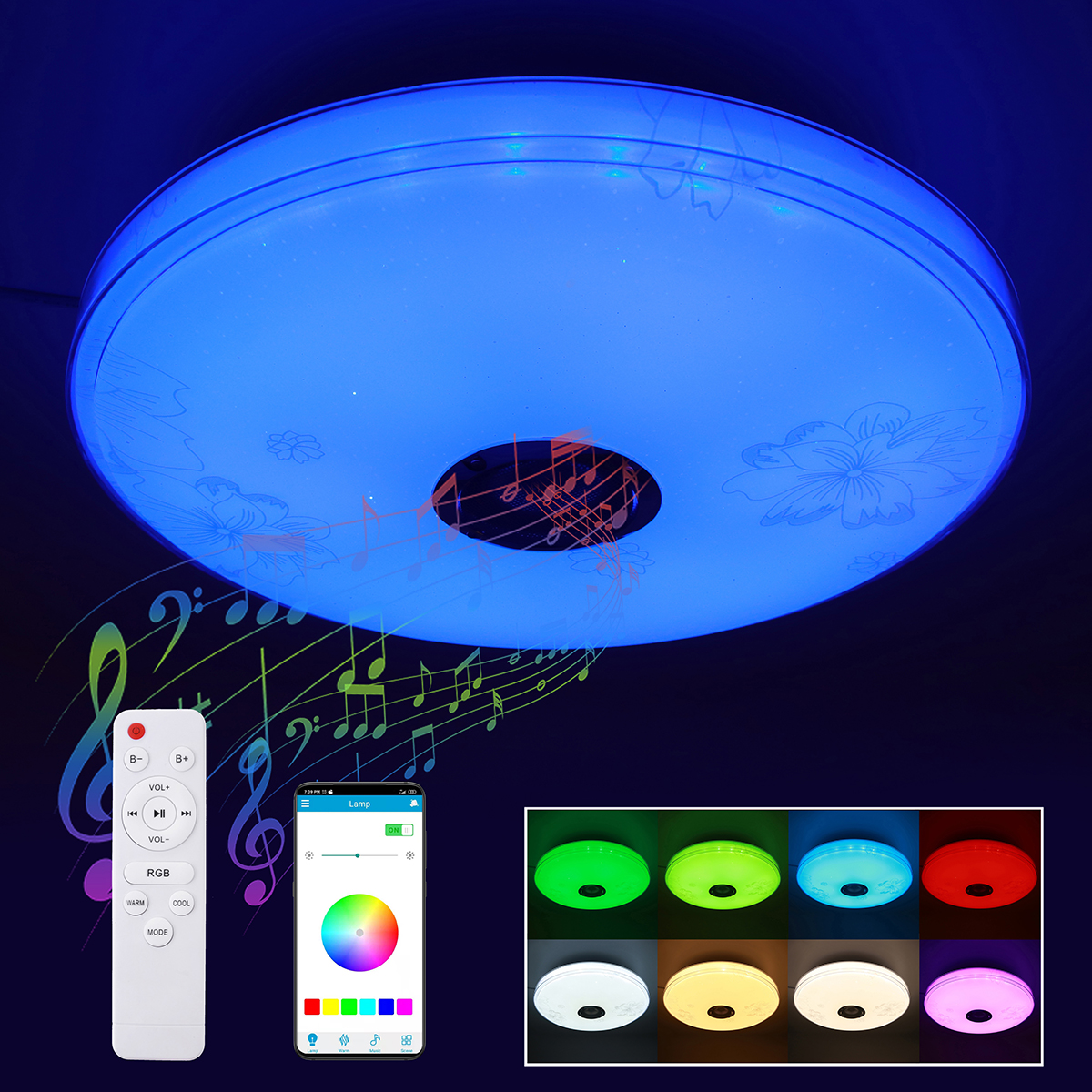 16quot100W-LED-RGB-Music-Ceiling-Lamp-bluetooth-APPRemote-Control-Bedroom-Workshop-85V-265V-1795029-3
