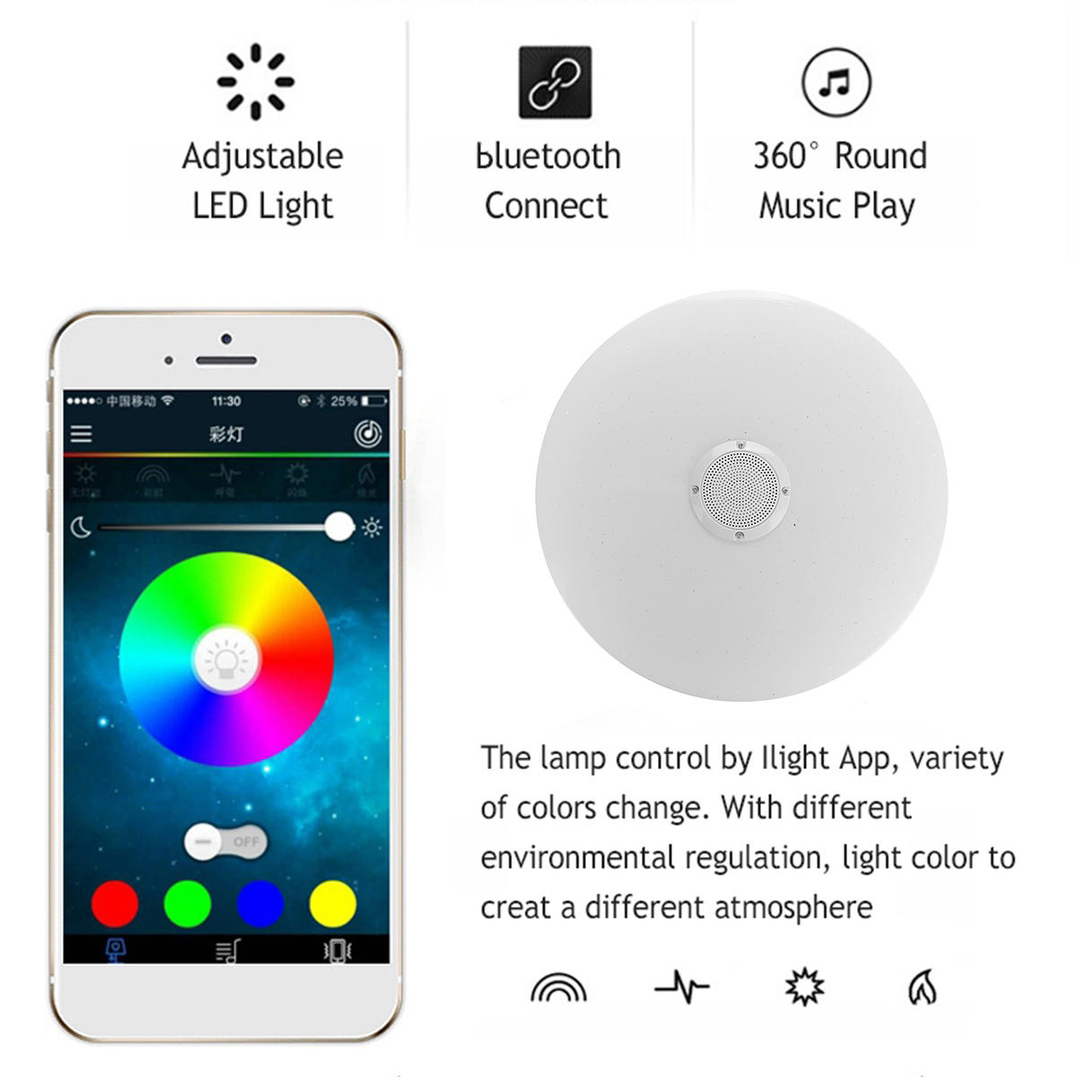 30cm-Diameter-Bluetooth-LED-Ceiling-Light-RGB-Music-Speaker-Dimmable-Lamp-Remote-Room-Diamond-Models-1723992-9