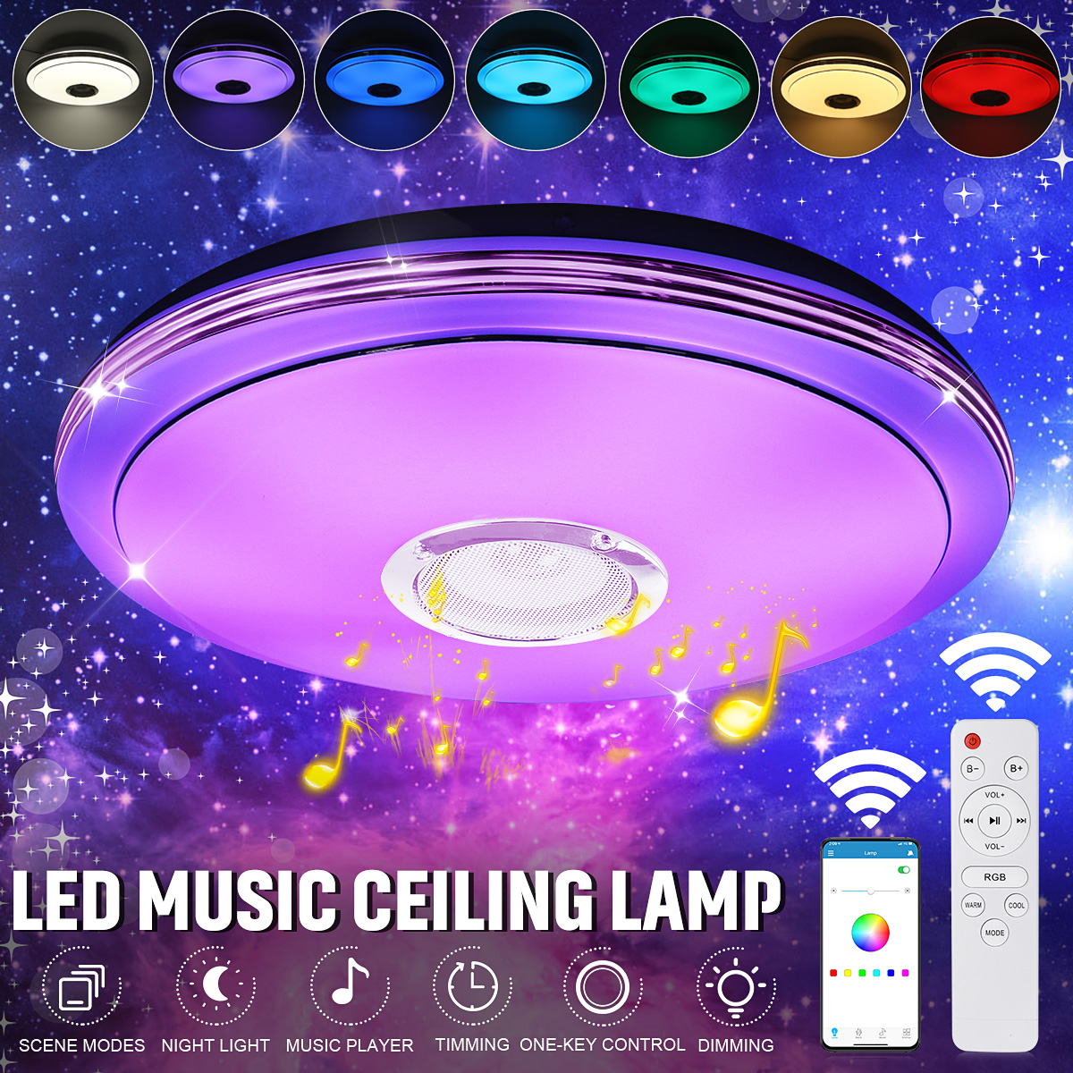 33CM-LED-Ceiling-Light-Lamp-RGB-bluetooth-Music-Speaker-Dimmable-Bedroom-Lamp-1757539-2