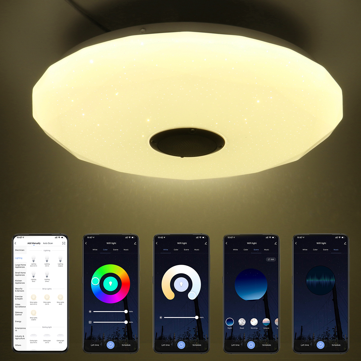 33cm40cm-36W-LED-RGB-Music-Smart-Ceiling-Lamp-bluetooth-APPRemote-Control-Kitchen-Bedroom-Bathroom-8-1762977-2