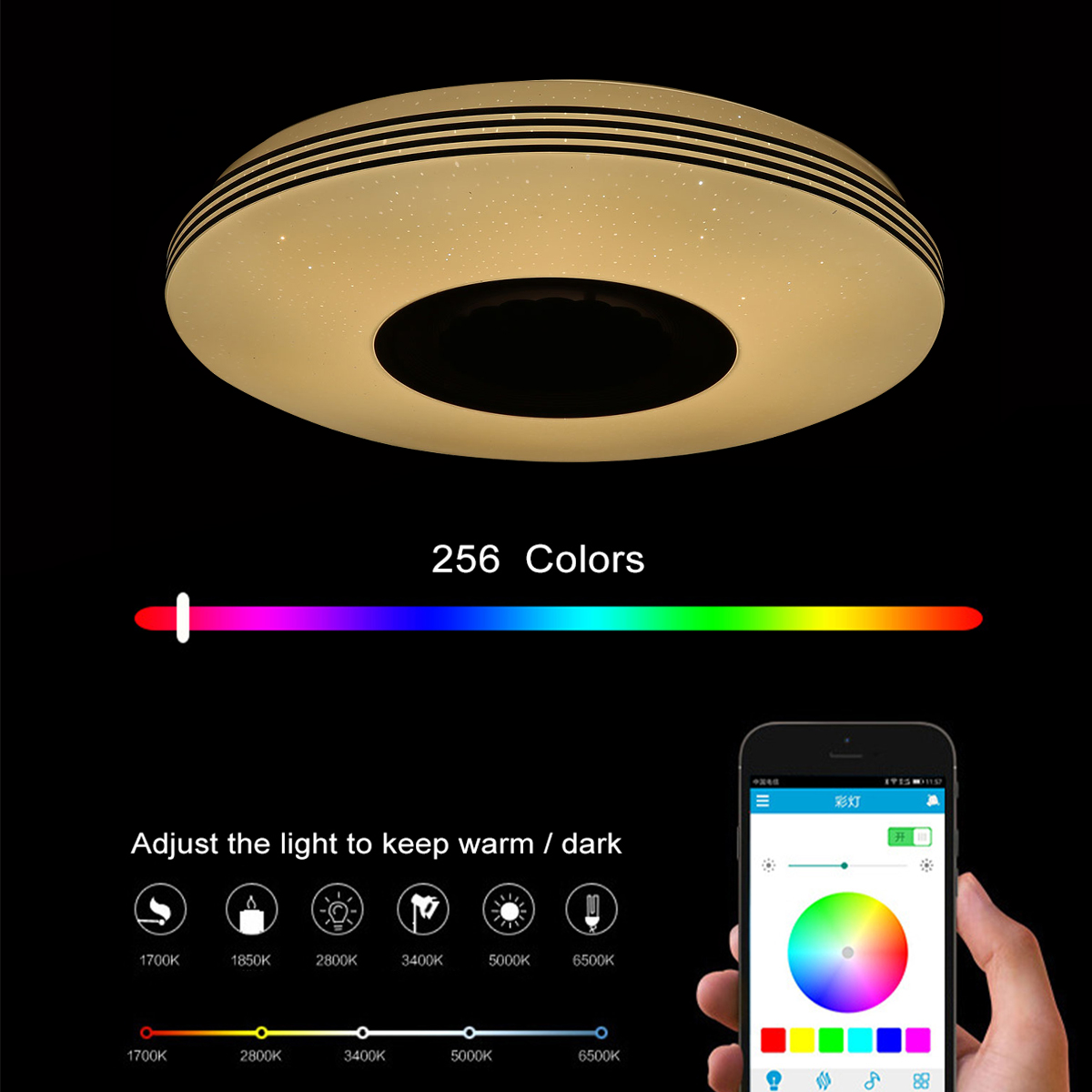 34cm-LED-Ceiling-Light-RGB-bluetooth-Music-Speaker-Dimmer-APP-Remote-Control-Lamps-1837940-3