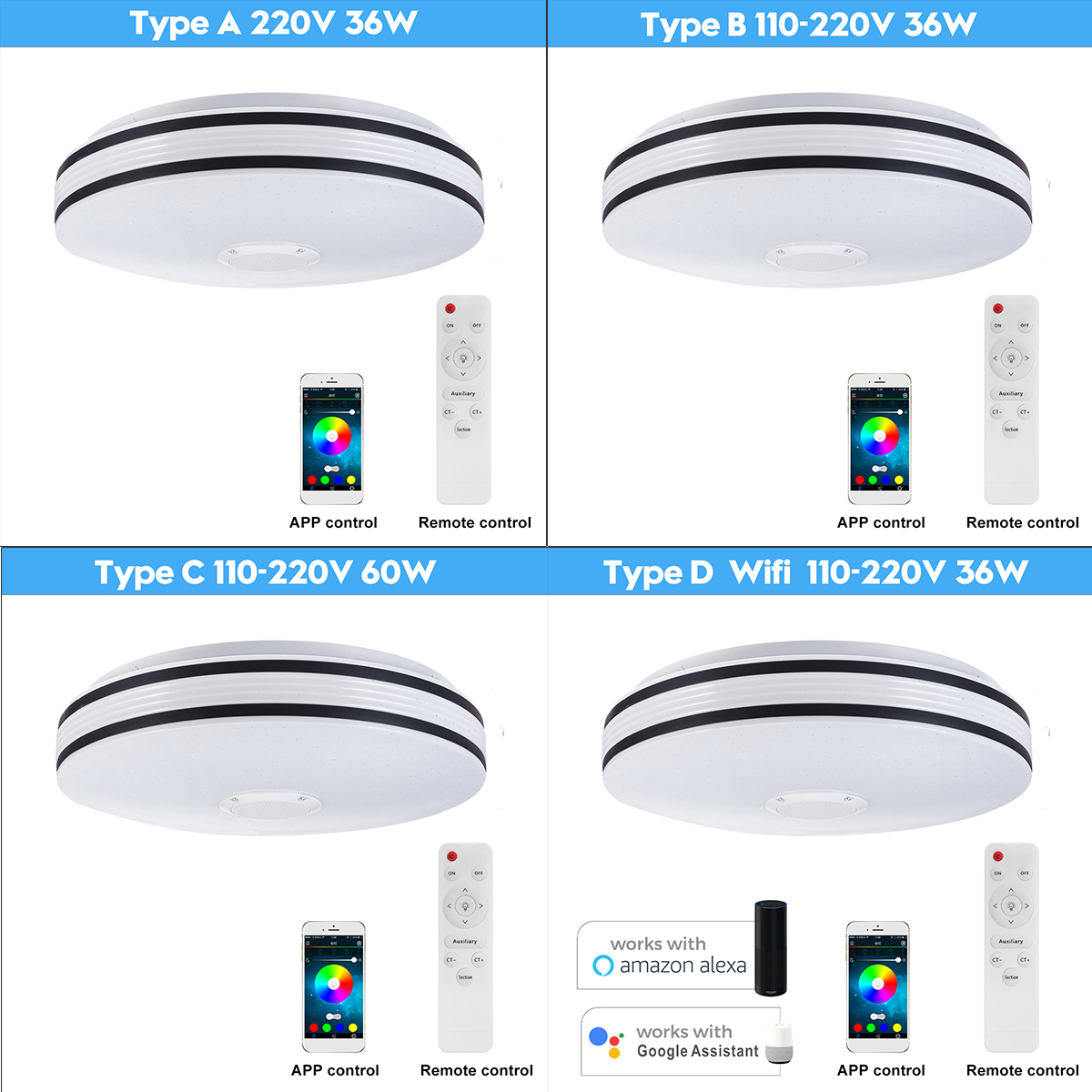 3660W-220V110-220V-Dimmable-Bluetooth-WIFI-LED-Smart-Ceiling-Light-256-RGB-Music-Speaker-Lamp-APP-Re-1743923-8
