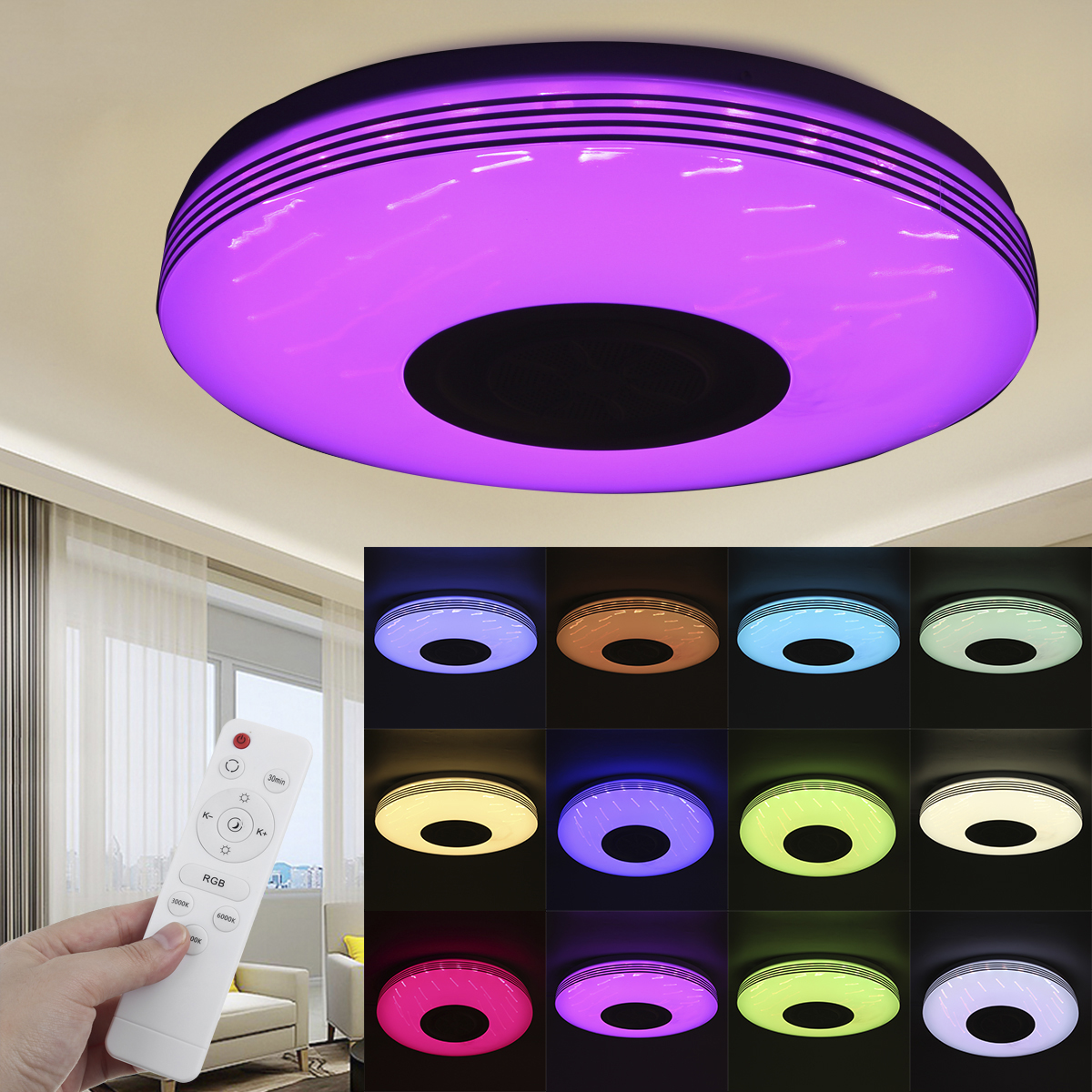 36CM-bluetooth-WiFi-LED-Ceiling-Light-RGB-Music-Speaker-Dimmable-Lamp-APP-Remote-Control-1748518-1