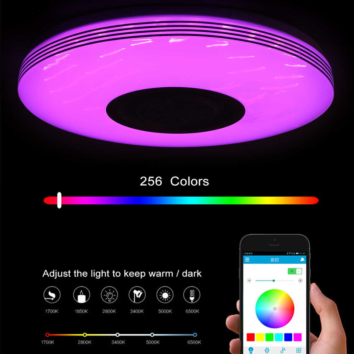 36CM-bluetooth-WiFi-LED-Ceiling-Light-RGB-Music-Speaker-Dimmable-Lamp-APP-Remote-Control-1748518-7