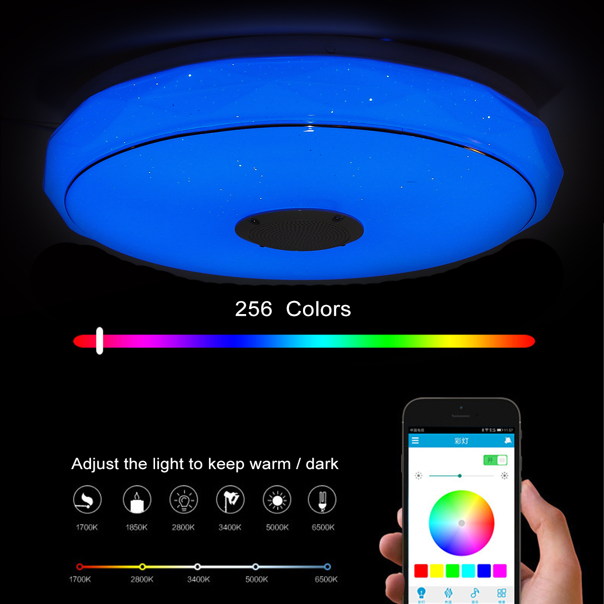36W-220V-LED-Ceiling-Light-256-RGB-Music-Speeker-Dimmable-Lamp-APP-Remote-Bluetooth-1724052-2
