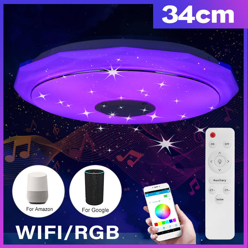 Bluetooth-WIFI-LED-Ceiling-Light-256-RGB-Music-Speeker-Dimmable-Lamp-APP-Remote-1713588-1