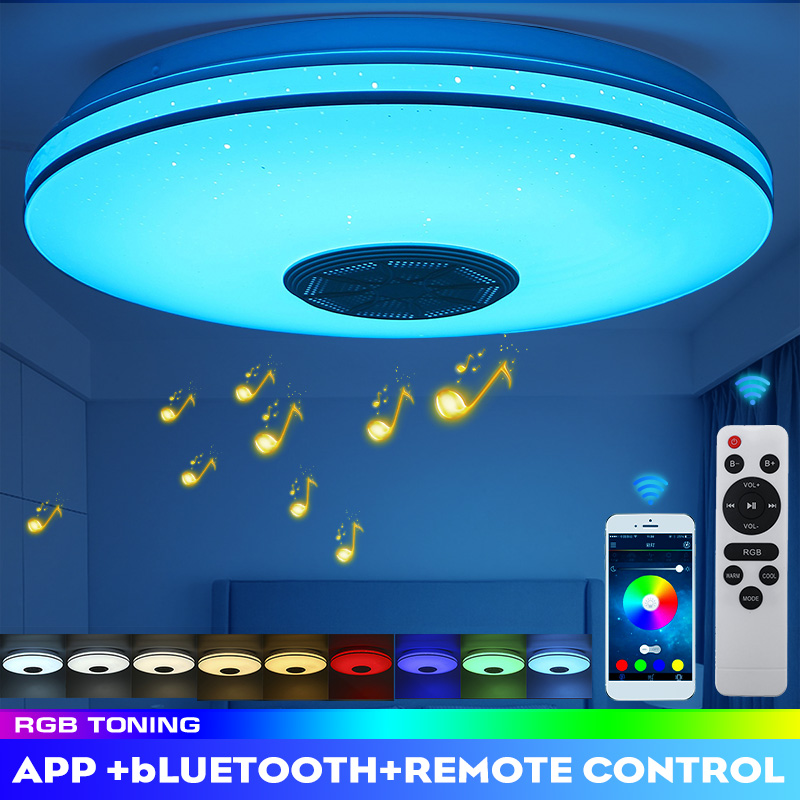 Bluetooth-WIFI-LED-Ceiling-Light-RGB-Music-Speeker-Dimmable-Lamp-APP-Remote-1776684-2