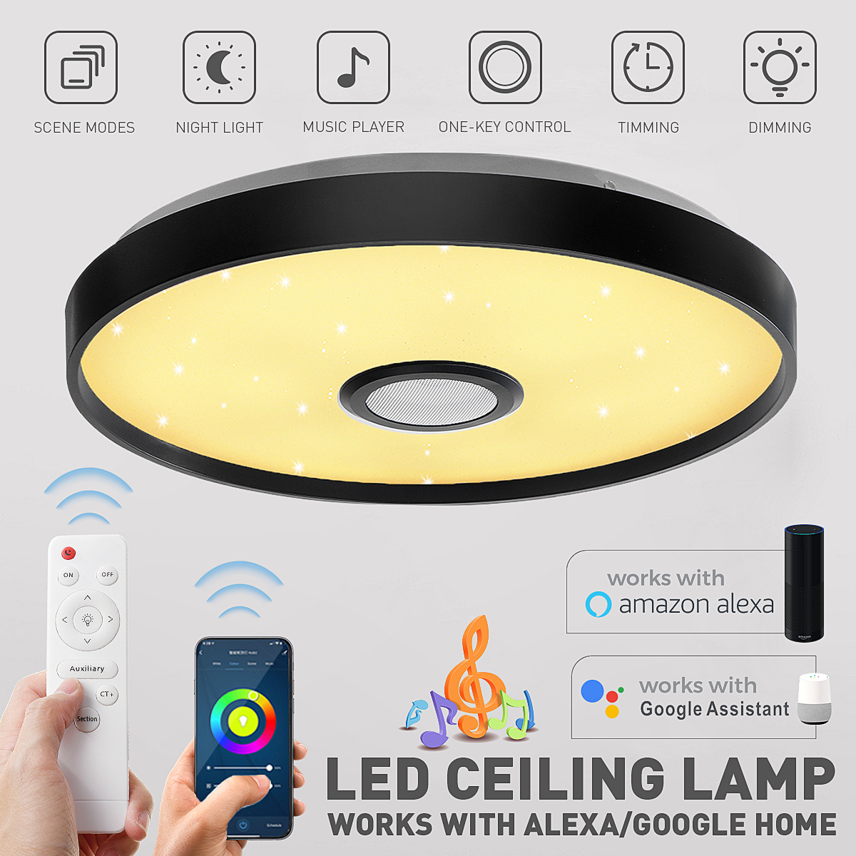 Dimmable-36W-RGB-LED-Ceiling-Light-Lamp-bluetooth-WIFI-Alexa--Google-Home--Remote-1758787-2