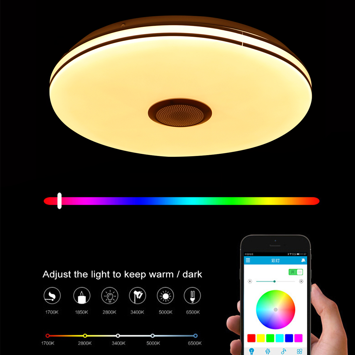 RGB-Colour-Changing-bluetooth-Music-Speaker-LED-Ceiling-Panel-Down-Light-Bedroom-1851209-3