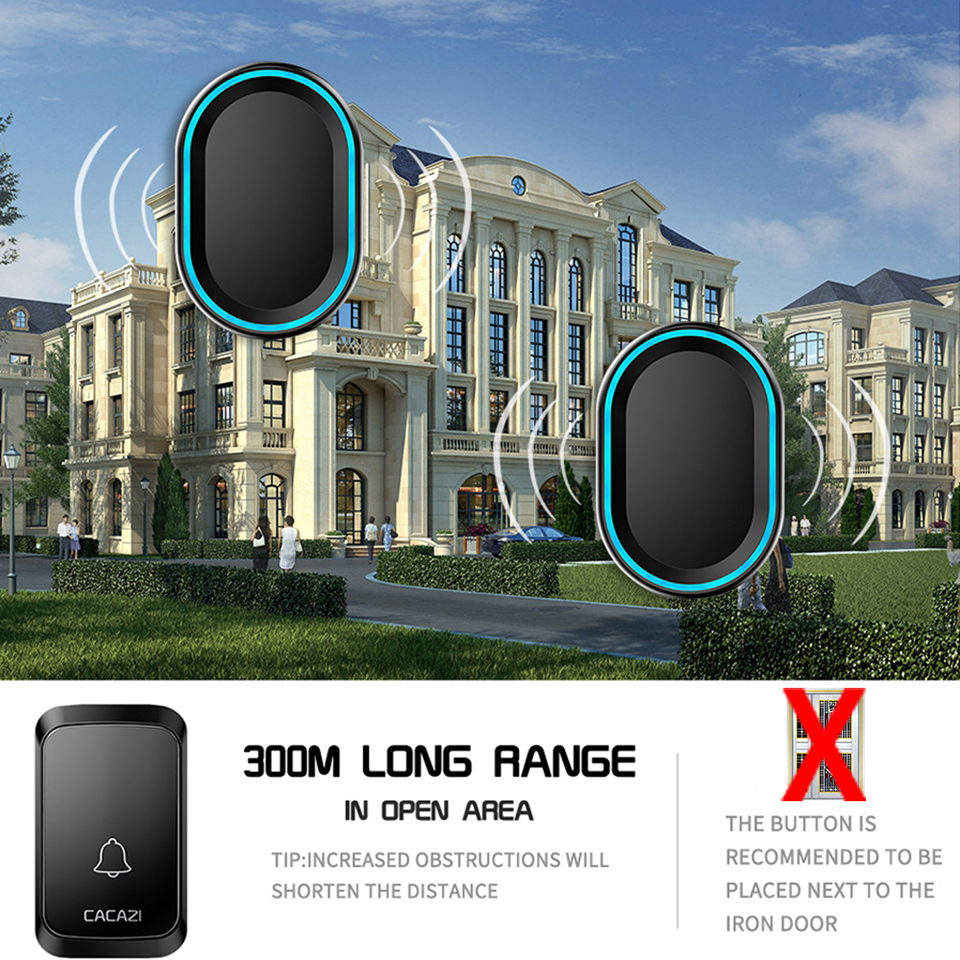 CACAZI-A80-Wireless-Doorbell-300M-Remote-Waterproof-Door-Ring-Bell-60-Chimes-5-Volume-0-110DB-US-EU--1838410-4