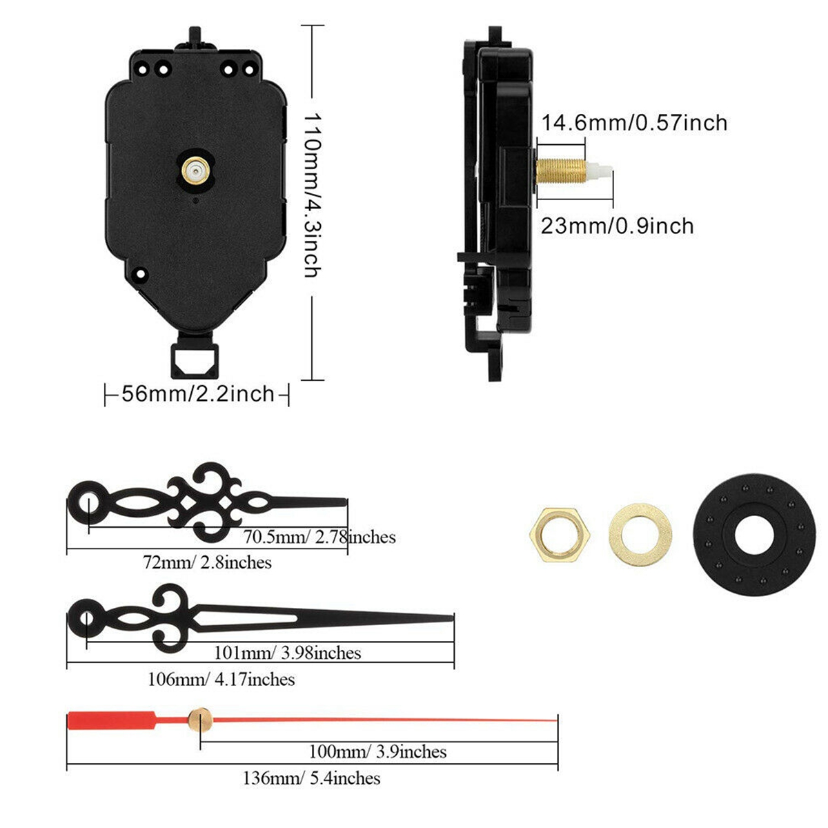 Swing-DIY-Quartz-Clock-Jump-Pendulum-Movement-Mechanism-Kit-Red-Floral-Hand-1690716-2