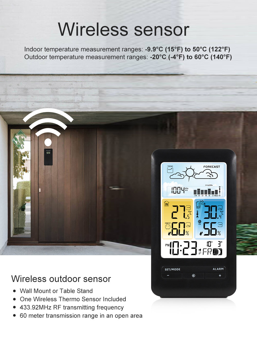 Wireless-IR-Weather-Station-Digital-Thermometer-Hygrometer-Meter-24H-Air-Pressure-Monitor-Barometer--1970253-3