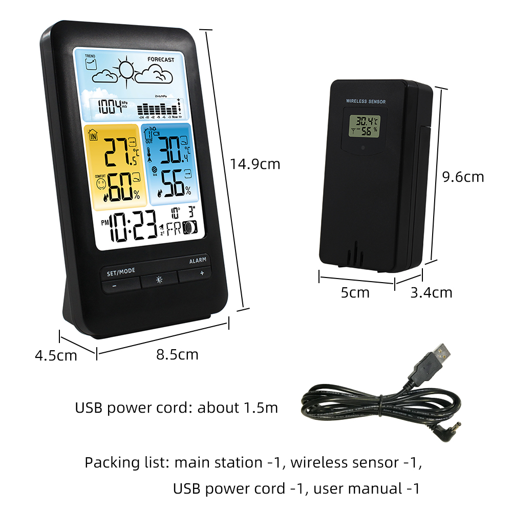 Wireless-IR-Weather-Station-Digital-Thermometer-Hygrometer-Meter-24H-Air-Pressure-Monitor-Barometer--1970253-10
