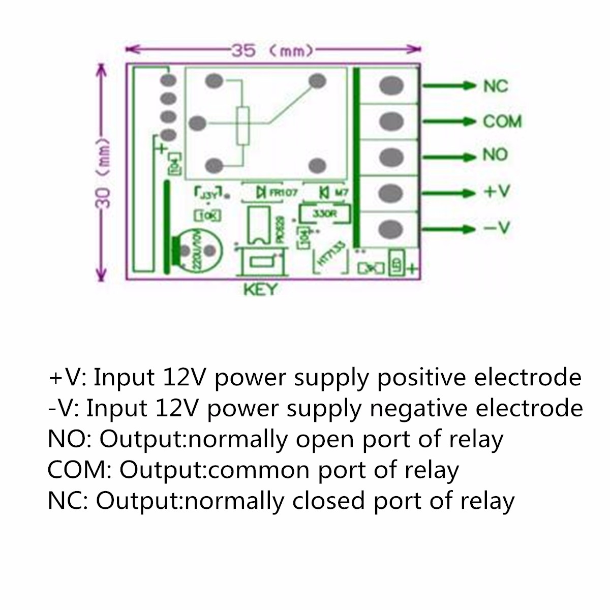 2Pcs-DC12V-10A-1CH-433MHz-Wireless-Relay-RF-Remote-Control-Switch-Receiver-1101048-8