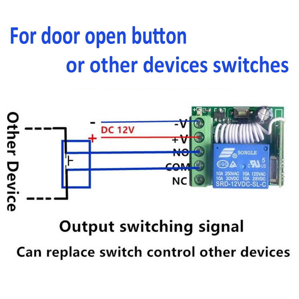 433Mhz-DC12V-1CH-Wireless-Remote-Control-Switch-Relay-Receiver-Module--2-RF-Transmitter-1326823-1