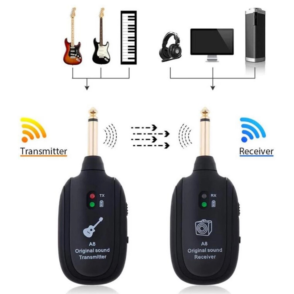 A8-4-Channels-Guitar-Pickup-Wireless-System-Transmitter-Receiver-Built-In-Rechargeable-Lithium-Batte-1900468-4