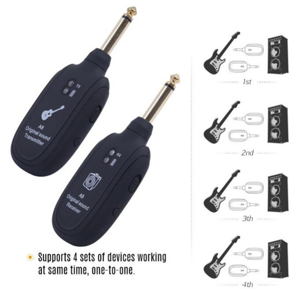 A8-4-Channels-Guitar-Pickup-Wireless-System-Transmitter-Receiver-Built-In-Rechargeable-Lithium-Batte-1900468-5