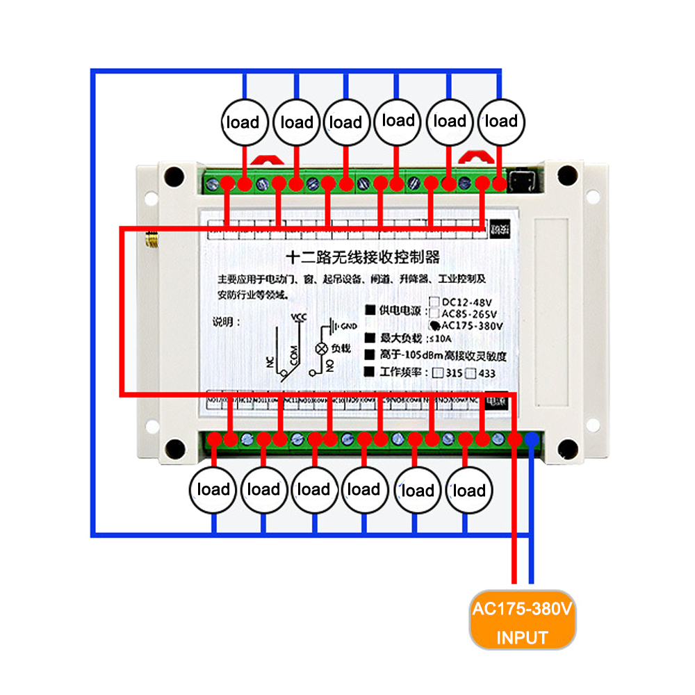 DC12V-24V-36V-868MHz-12-Channel-Wireless-Controller-Bridge-Crane-System-Receiver-868Mhz-Remote-Contr-1962183-2