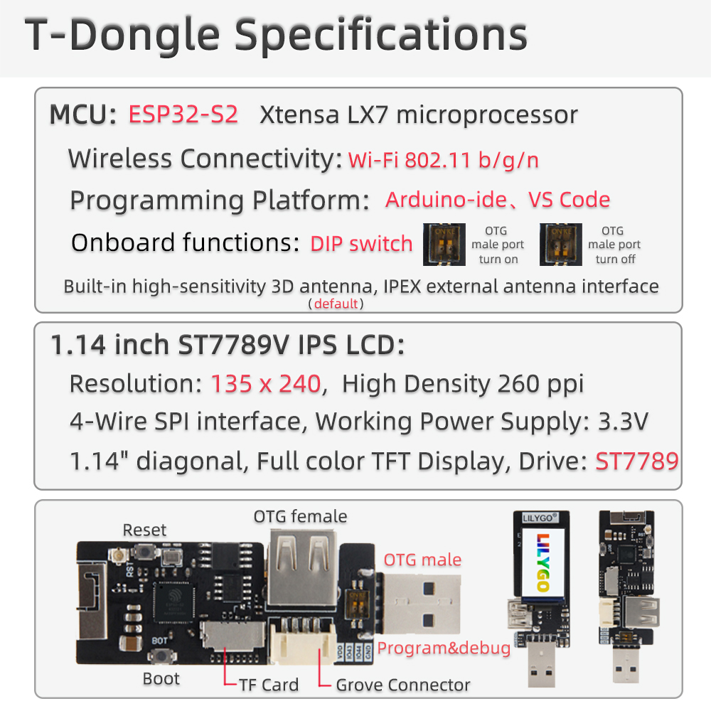 LILYGOreg-T-Dongle-ESP32-S2-Development-Board-Wireless-WIFI-Module-OTG-Male-Female-Interface-114-inc-1955976-1