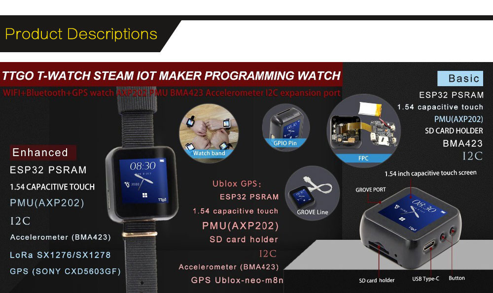 LILYGOreg-TTGO-T-Watch-ESP32-WIFI-bluetooth-S78G-GPS-LORA-Capacitive-Touch-Screen-Programmable-Watch-1792001-3