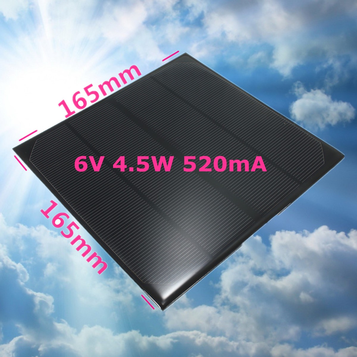 6V-45W-520mAh-Mini-Epoxy-Monocrystalline-Solar-Panel-987805-1