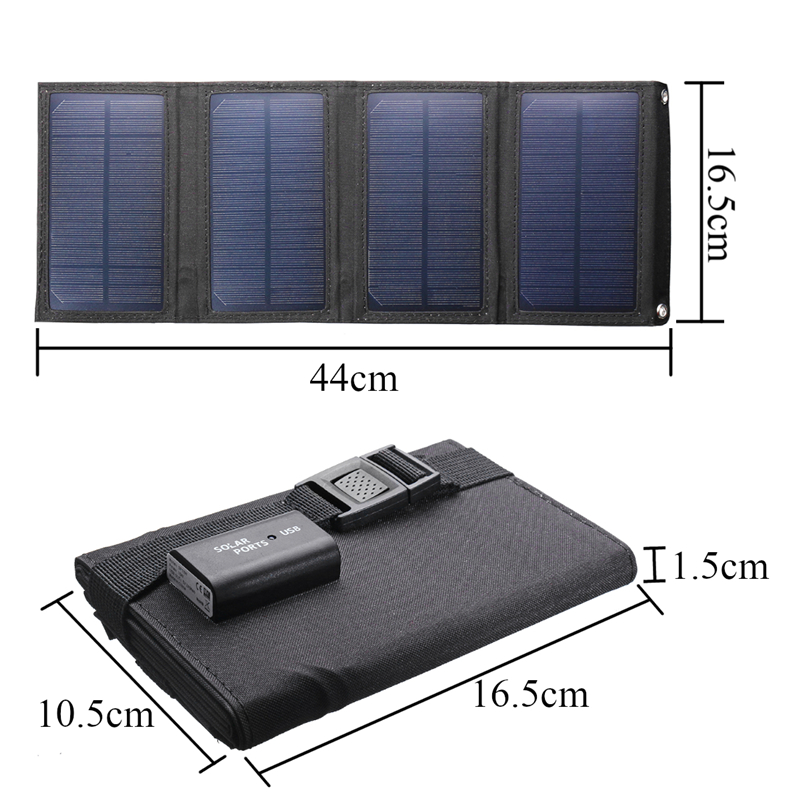 CamouflageBlack-7W--55V-Folding-Monocrystalline-Silicon-Solar-Panel-With-Two-CarabinerUSB-Port-1447262-2