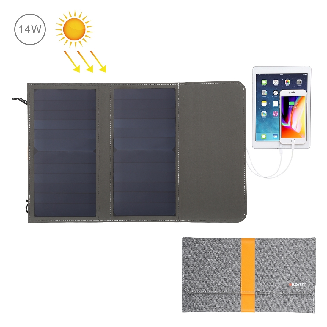 HAWEEL-5V-14W-Waterproof-Solar-Charge-Bag-Folding-Panel-DIY-Power-Bank-with-Dual-USB-1615195-7